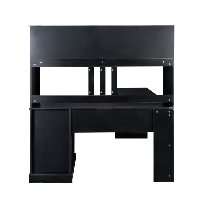 Streamdale Home Office Computer Desk With Hutch, Antiqued Finish image number 6