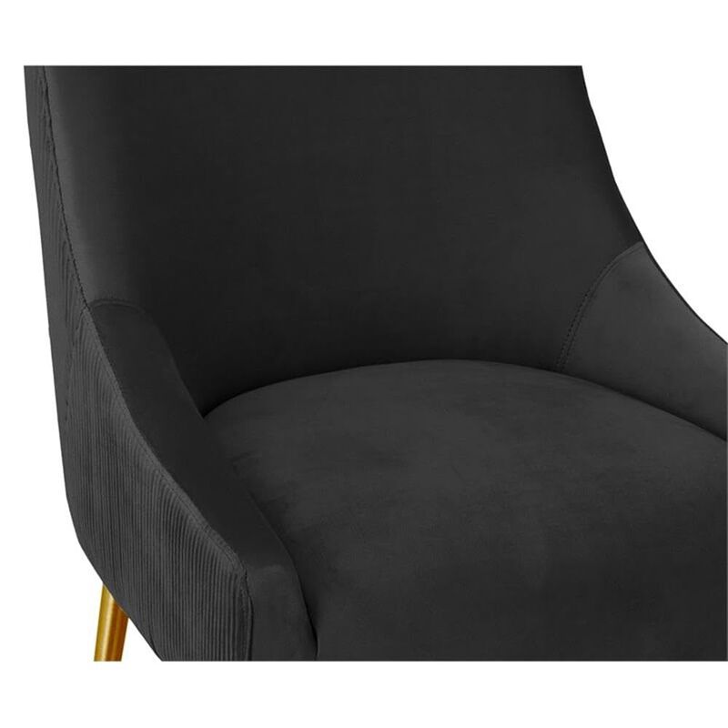 TOV Furniture Beatrix Pleated Black Velvet Bar Stool image number 4