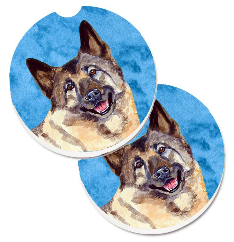 Caroline's Treasures Blue Norwegian Elkhound Set of 2 Cup Holder Car Coasters LH9398BUCARC, 2.56, Multicolor image number 0