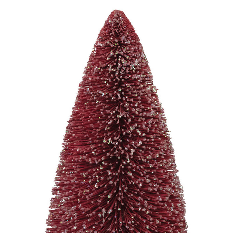 Bottle Brush Tree with Wood Base and Glitter, Purple and Burgundy Ombre image number 2
