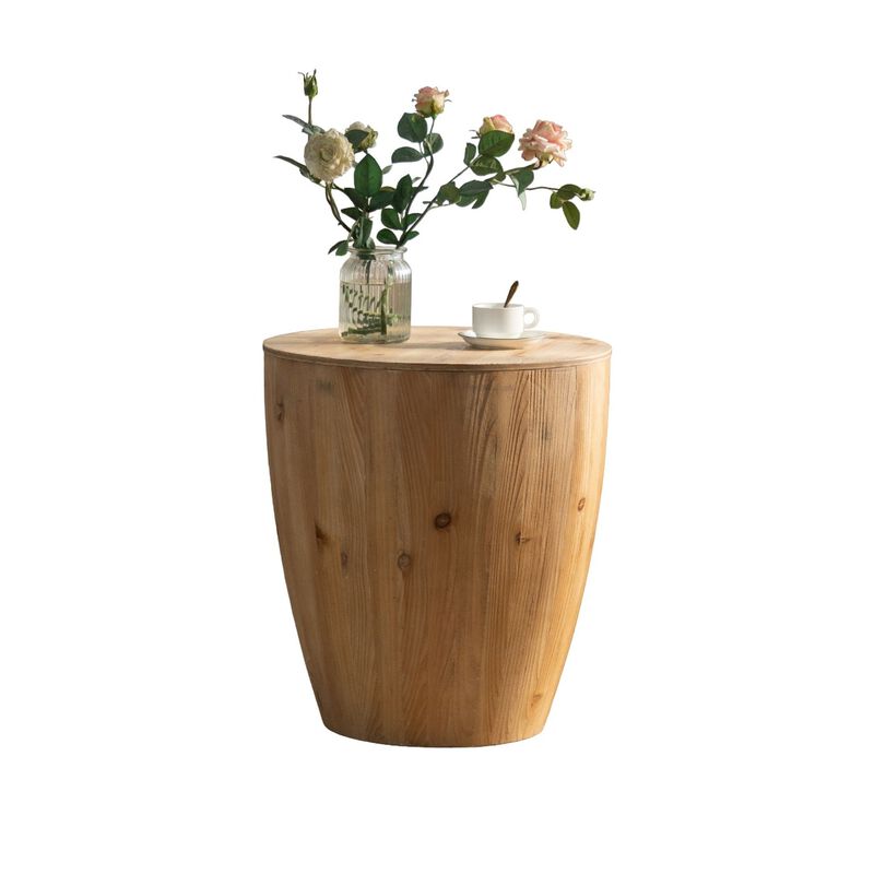 21.06" Vintage Style Bucket Shaped Coffee Table for Office, Dining Room, and Living Room - Elegant and Functional Furniture with Timeless Design