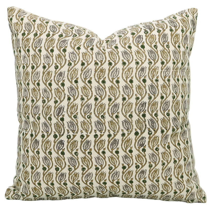 Fabdivine Boho Throw Pillow Cover Handmade Block Print Linen Home D&eacute;cor Accent 100% Cotton Fabric Bed or Living Room, Ker Sangri image number 0