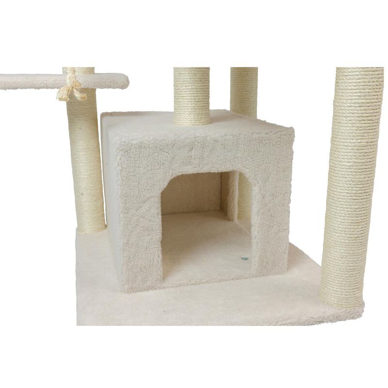 Armarkat Classic Real Wood Cat Tree In Ivory, Multi Levels With Ramp