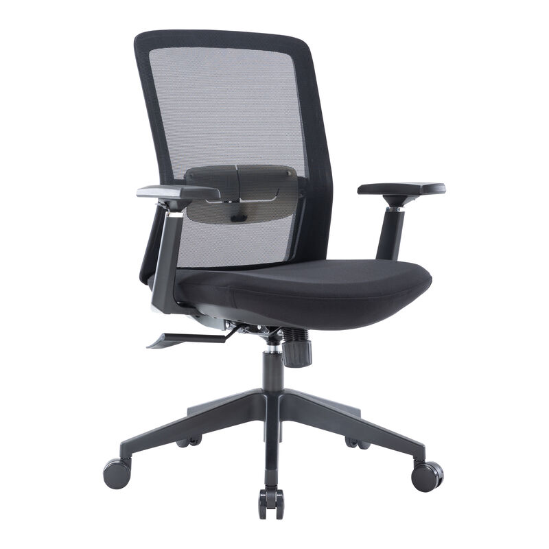 LeisureMod Ergonomic Office Chair Mid-Back Mesh Conference Chair Swivel Computer Chair With Adjustable Height and Armrests Ingram Series