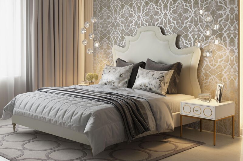 Serenity Cream Velvet Bed. image number 2