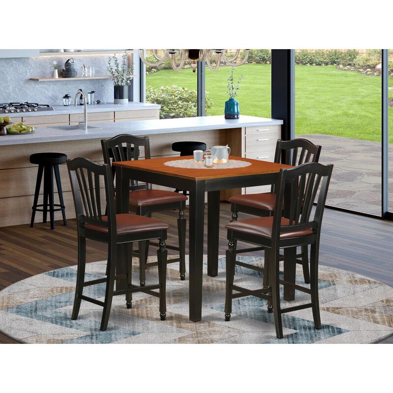 East West Furniture 5  Pc  counter  height  Kitchen  table  set  -  Kitchen  dinette  Table  and  4  Kitchen  Dining  chair.