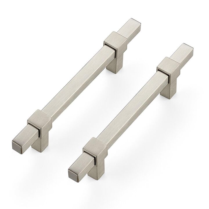 Ravinte Decor 5 Pack Brushed Nickel Cabinet Handles - 3-3/4"" Hole Center Cabinet Pulls Drawer Pulls Cabinet Hardware Kitchen Ha