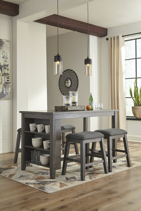 Caitbrook 5-Piece Counter Dining Set with 4 Backless Counter Stools