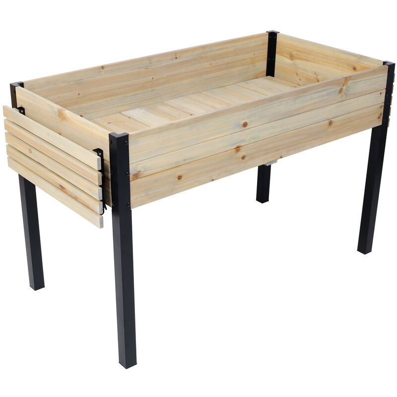 Streamdale Metal Leg Raised Garden Box with Folding Shelf