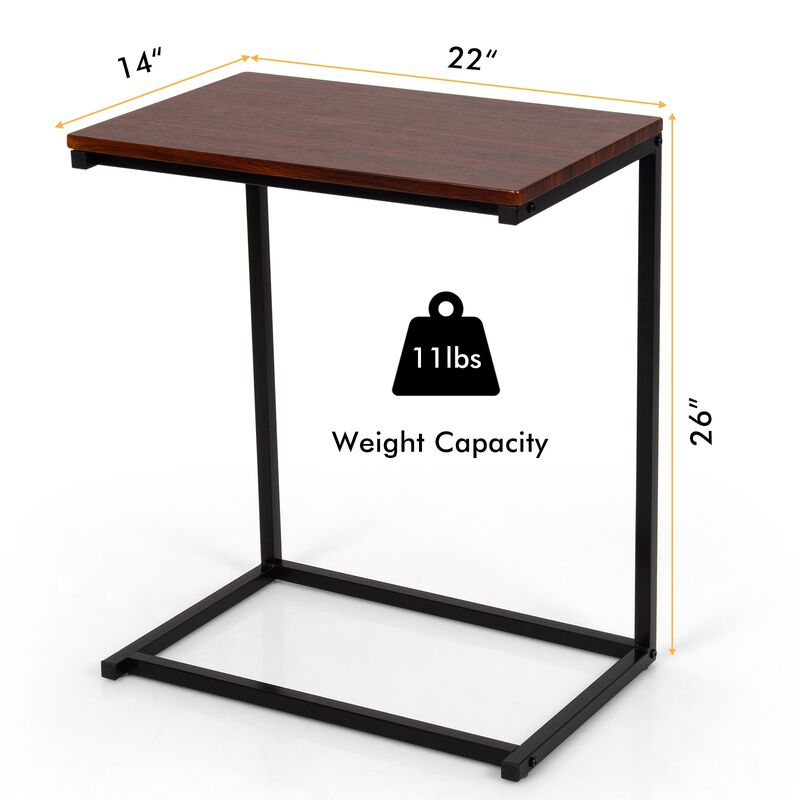 Beside Sofa Laptop Holder End Stand Desk-Dark Brown