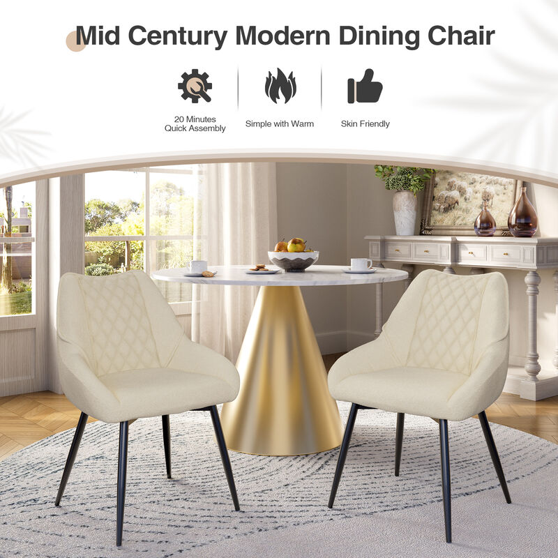 Fabric Soft Dining Chairs (Set of 2) image number 5