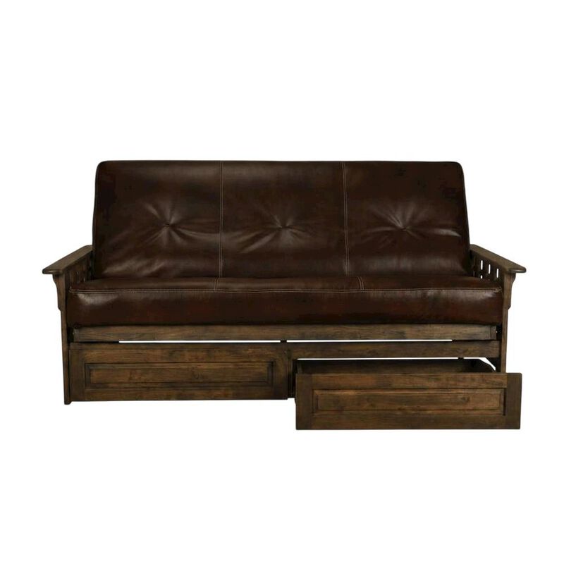 Tucson Frame-Rustic Walnut Finish-Oregon Trail Java Mattress-Storage Drawers image number 3