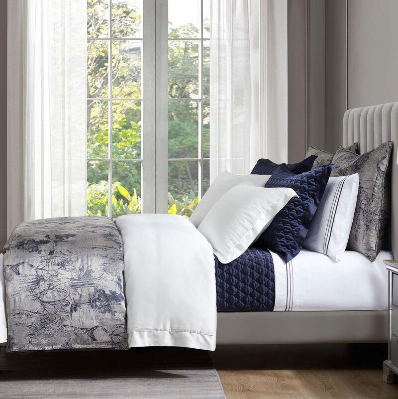 Pastoral Jacquard Silver King Duvet Cover Set image number 2
