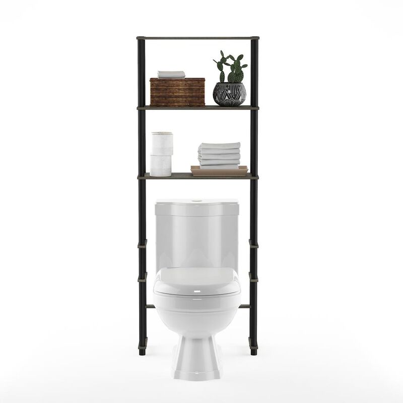 Turn-N-Tube Toilet Space Saver with 3 Shelves, French Oak Grey/Black, 99763GYW/BK