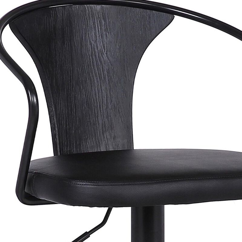 Hivvago 24 Inch Black Iron Swivel Low Back Adjustable Height Bar Chair