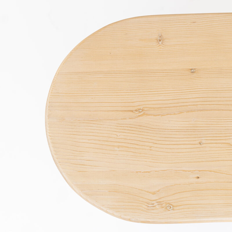 Hivvago 22 Inch Natural Solid Wood Oval Sled End Table