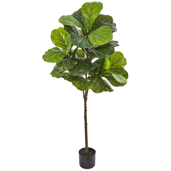 Nearly Natural 54-in Fiddle Leaf Artificial Tree (Real Touch)