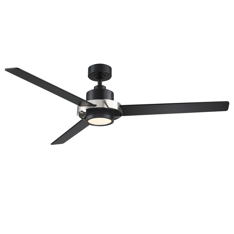 60" Modern Black Reversible DC Motor Dimmable LED Large Ceiling Fan with Light and Remote for Bedroom, Living Room or Office image number 0