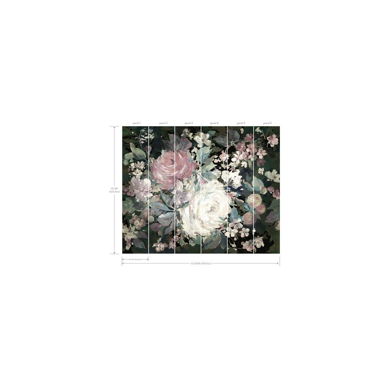 Impressionist Floral Pink Wall Mural (Set of 2) image number 1