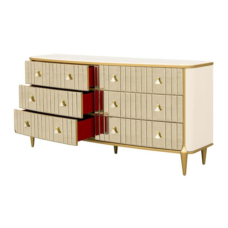 Michael Amini Scotts Square Dresser - Light Champagne image number 3