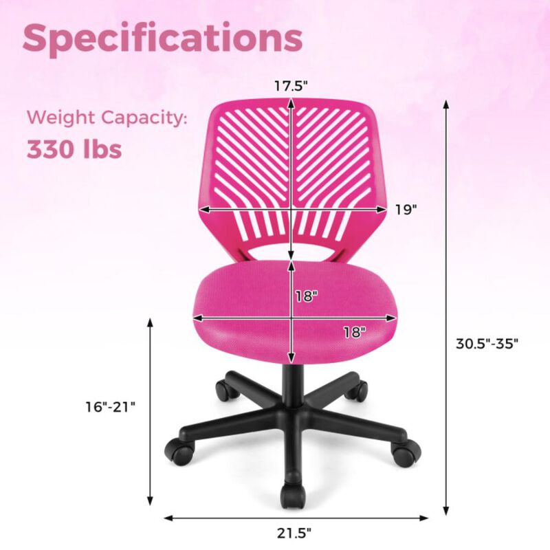 Hivvago Height-adjustable Ergonomic Kids Desk Chair with Universal Casters