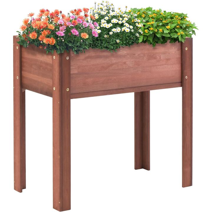Streamdale 31x31x16" Raised Garden Bed, Elevated Wooden Planter Box
