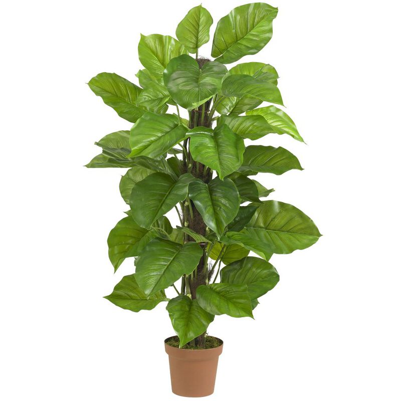Hivvago 52" Large Leaf Philodendron Silk Plant (Real Touch)