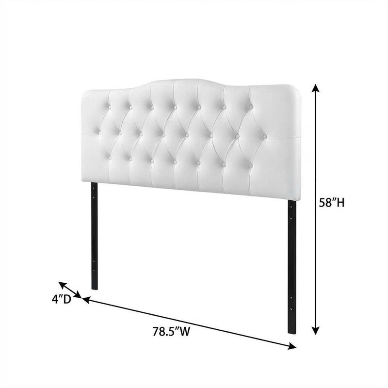 Upholstered Vinyl King Headboard with Durable Finish and Contemporary Design image number 2