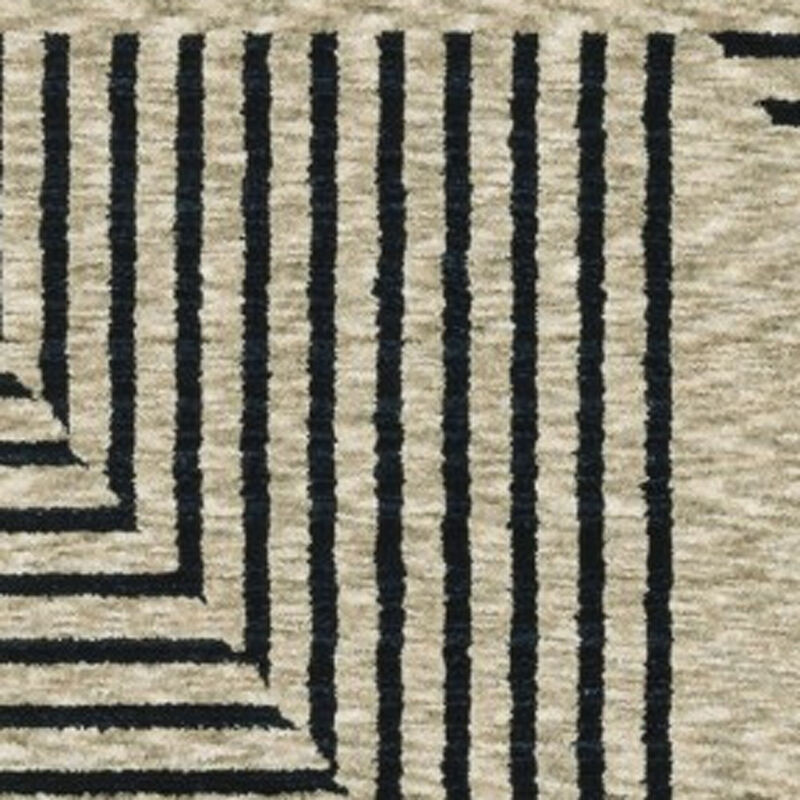 HomeRoots Geometric Area Rug With Fringe image number 2