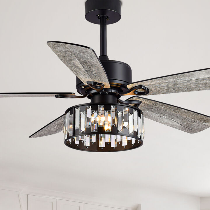 Breezary 52In Traditional Ceiling Fan with Light Kit, 5 Blades, E12 Bulbs need, 6 Speed, Reversible Indoor Ceiling Fan