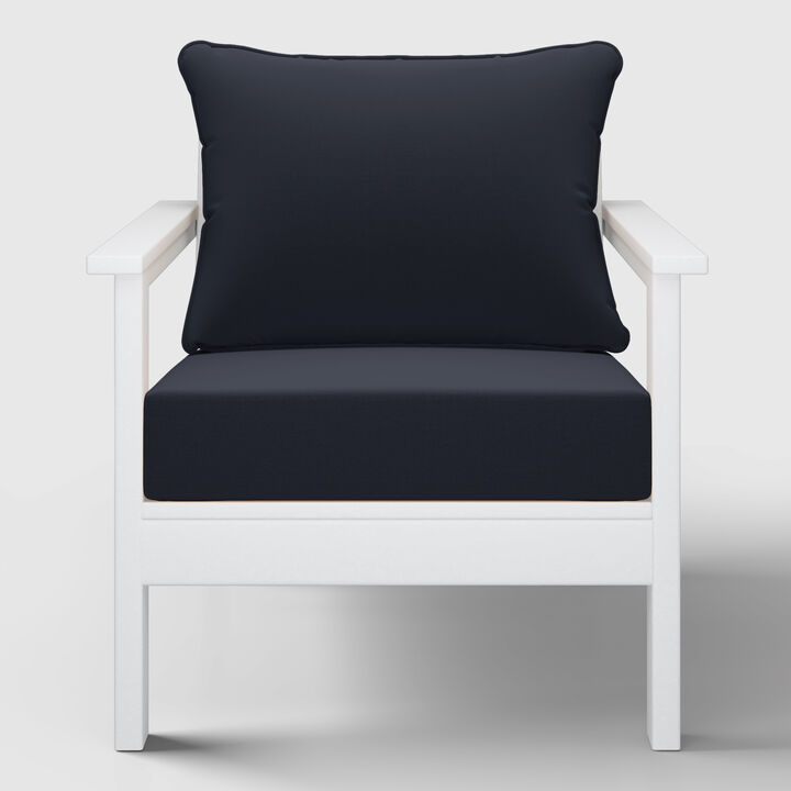 WestinTrends Outdoor Modern HDPE Patio Club Chair with Deep Seat Cushions
