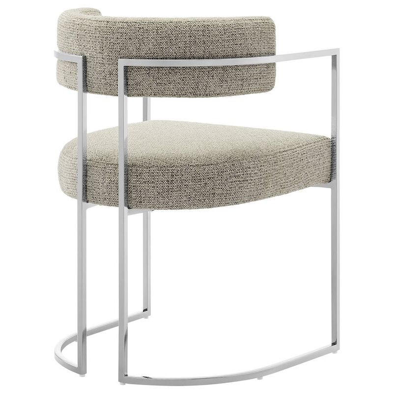 Modway Huron Curved Back Fabric and Metal Dining Accent Chair