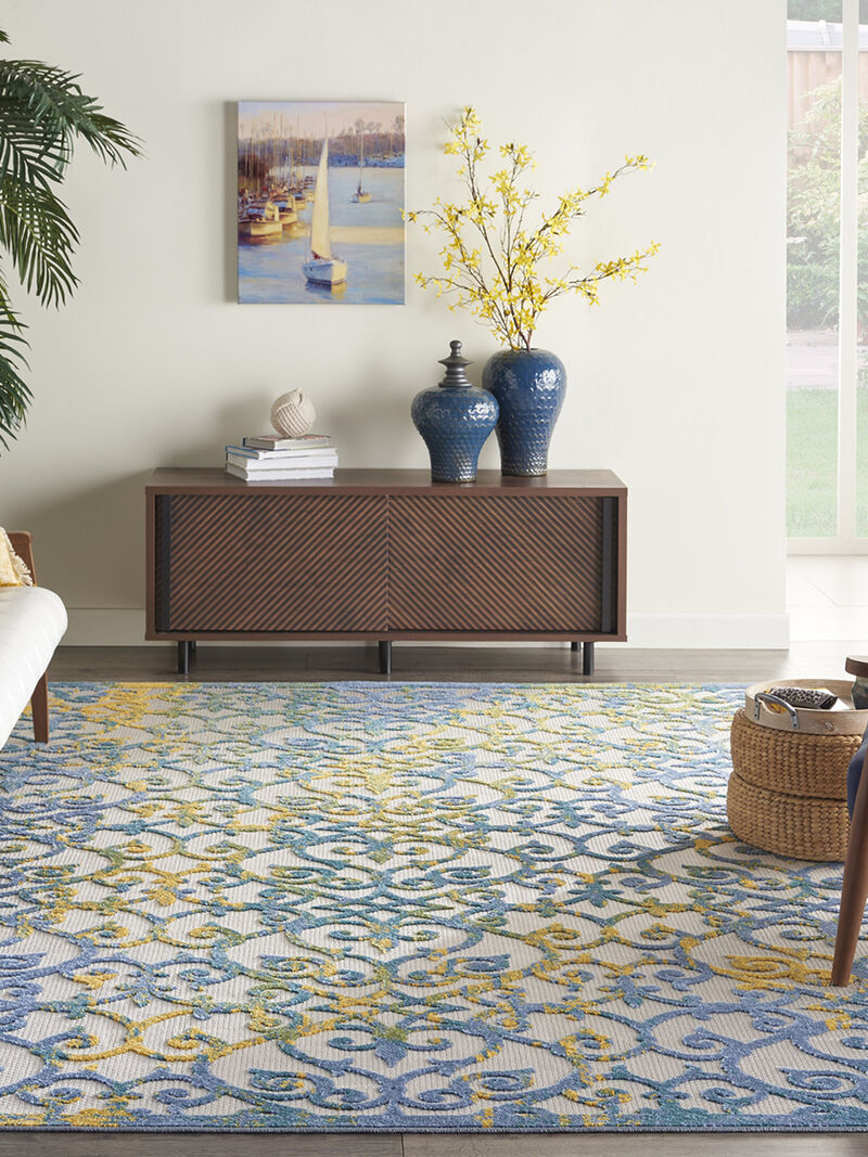 Aloha ALH21 Ivory/Blue 3'6" x 5'6" Rug