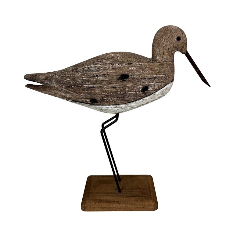 Decorative Sea Bird Figurine Weathered Wood Metal Coastal Statue 1075 In image number 1