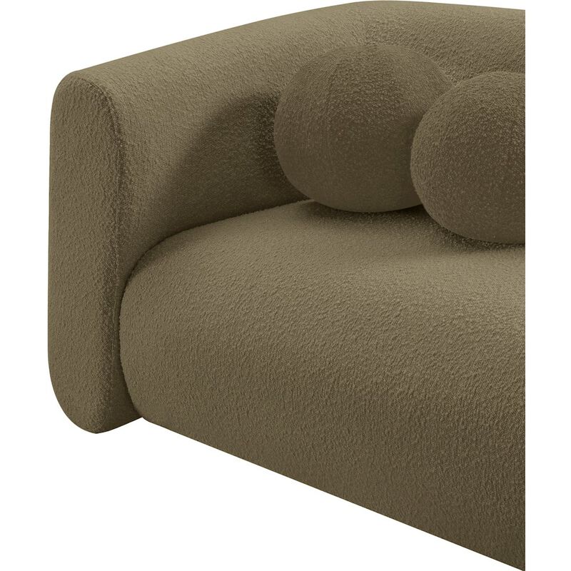 Meridian Furniture Abbington Olive Boucle Fabric Loveseat