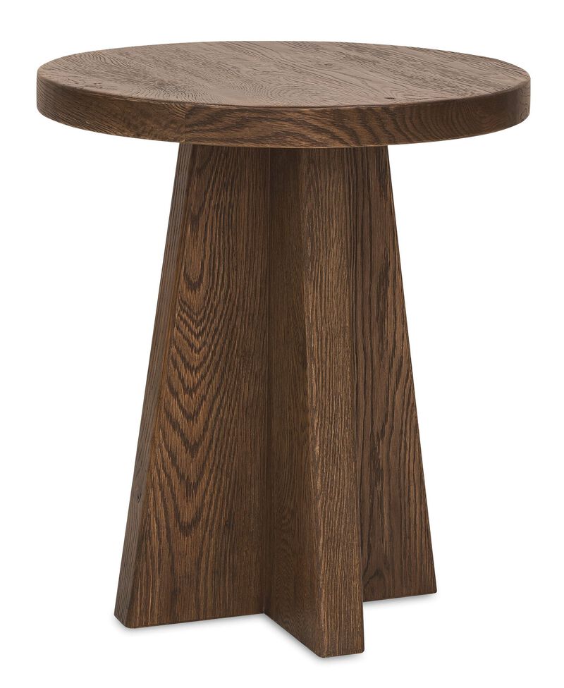 Driftwood Round End Table image number 0