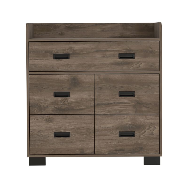 Alyn Dresser, Four Legs, Four Drawers, One Double Drawer, Superior Top -Dark Brown image number 3