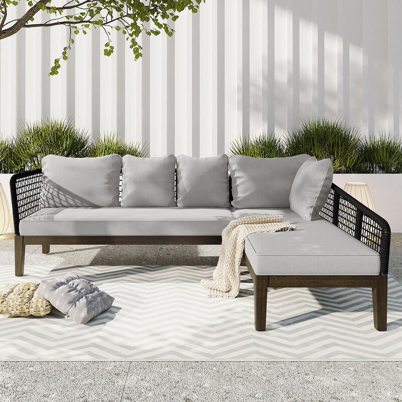 Merax Modern 5-Person Outdoor Seating Group with Cushions