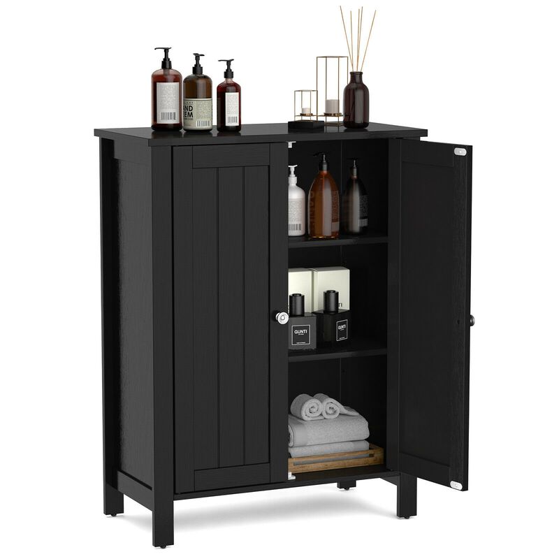 2-Door Bathroom Floor Storage Cabinet Space Saver Organizer image number 3