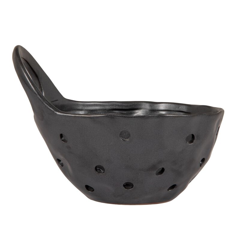 Black Reactive Glaze Stoneware Colanders, Set of 2 image number 5