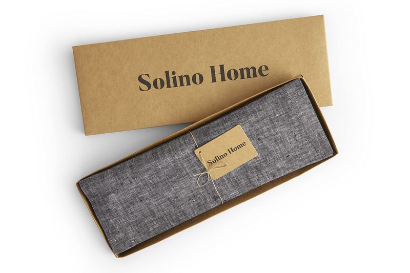 Solino Home 100% Pure Linen Square Placemats 14 x 14 Inch Set of 4 - Athena