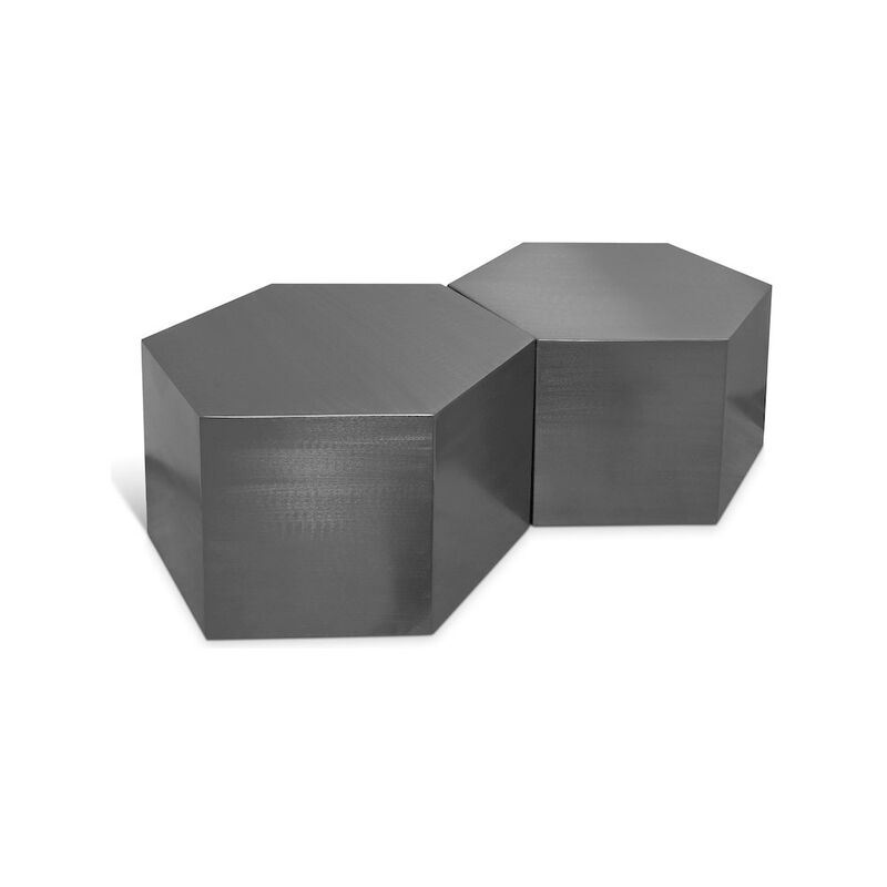 Meridian Furniture Hexagon Brushed Chrome Coffee Table