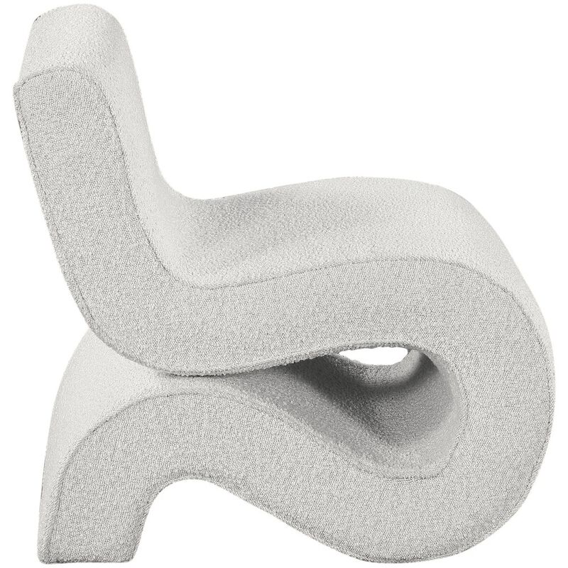 Meridian Furniture Desiree Cream Boucle Fabric Accent Chair