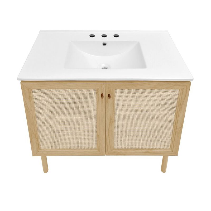 36" Freestanding Bathroom Vanity with 3-Hole Widespread Sink Top image number 3