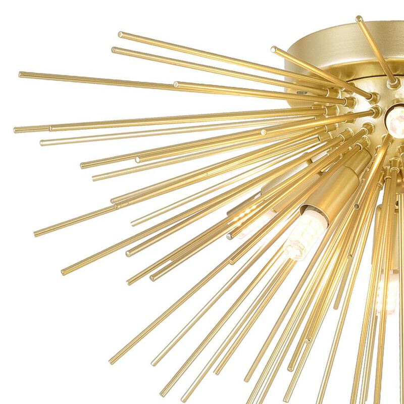 CWI Lighting Savannah 6 Light Flush Mount With Gold Leaf Finish