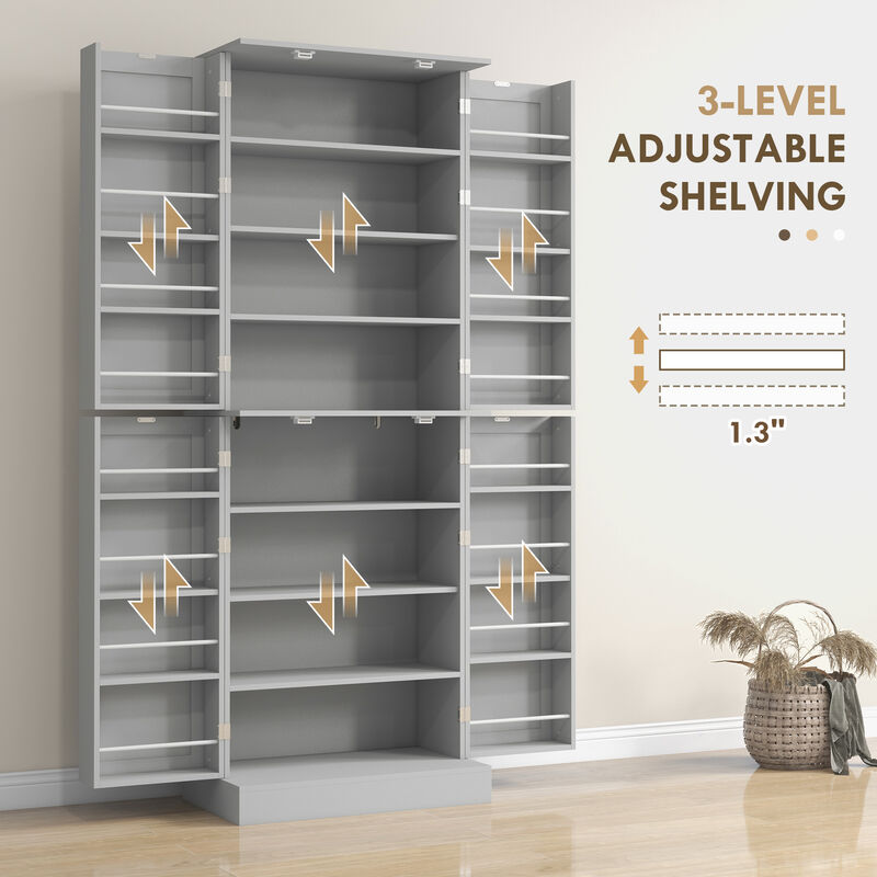 Hivvago 4-Door Kitchen Storage Cabinet with Shelves image number 4