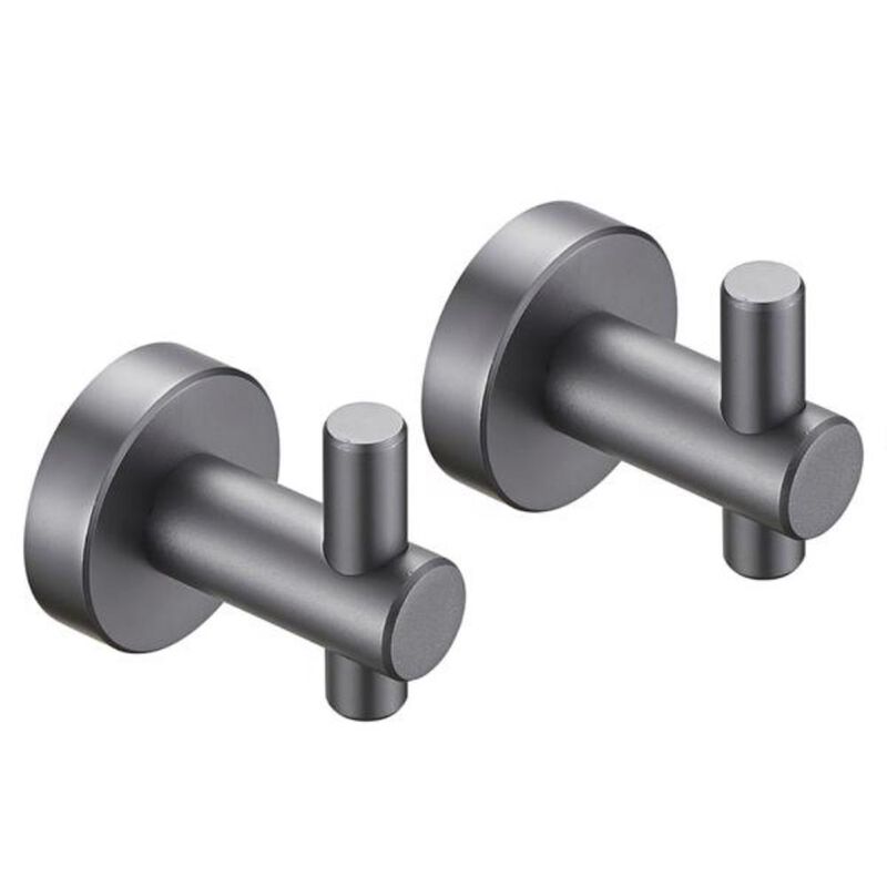 Round Base Wall-Mounted Hook with Screws Brushed Finish Metal Hanger for Coats & Towels image number 0