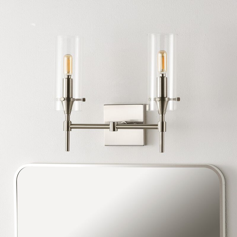 Cato Bohemian Farmhouse Iron/Glass LED Vanity