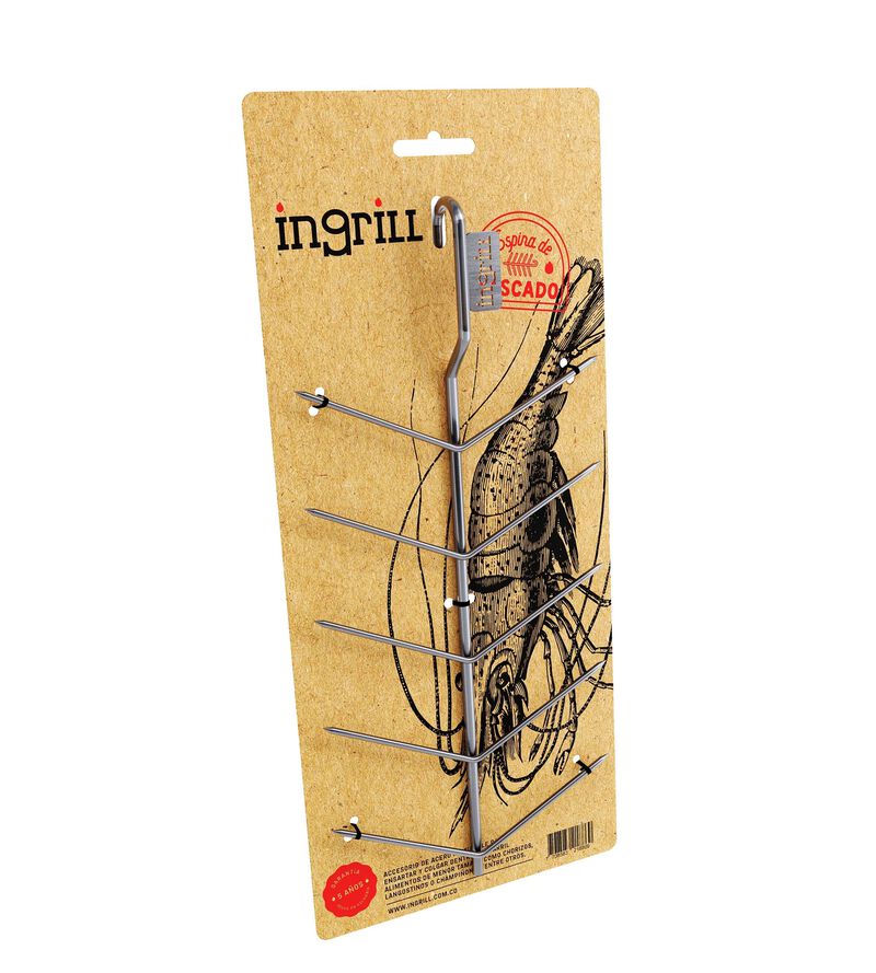 INGRILL Multi-Level Hanging Skewer Rack for Smoker & Barrel Grill &ndash; 304 Stainless Steel Vertical BBQ Rack for Sausages, Corn, Meat & Vegetables image number 2