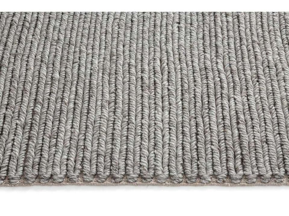 Moa Grey Herringbone Braided Wool Rug